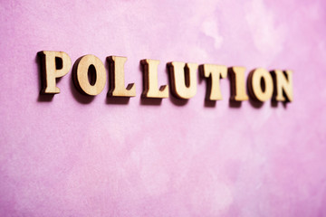 Fototapeta na wymiar Pollution text view