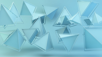 Fototapeta premium blue floating pyramids