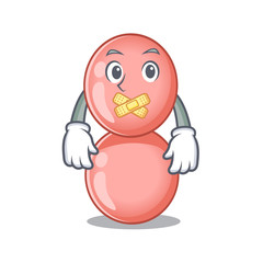 Fototapeta premium Neisseria gonorrhoeae cartoon character style with mysterious silent gesture