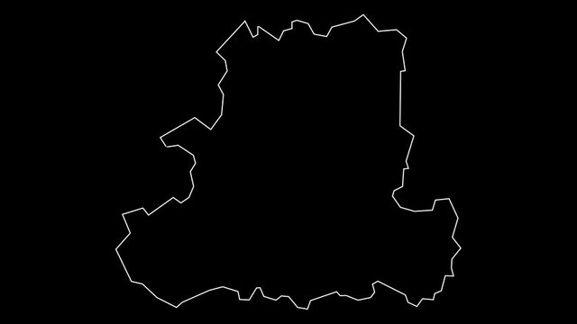 Csongrad Hungary map outline animation
