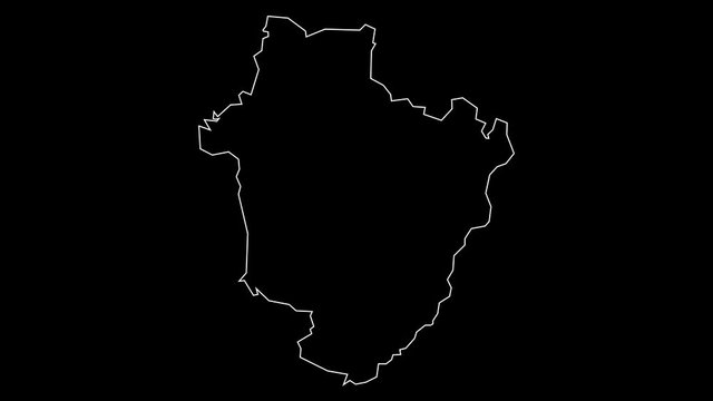 Hajdu Bihar Hungary map outline animation