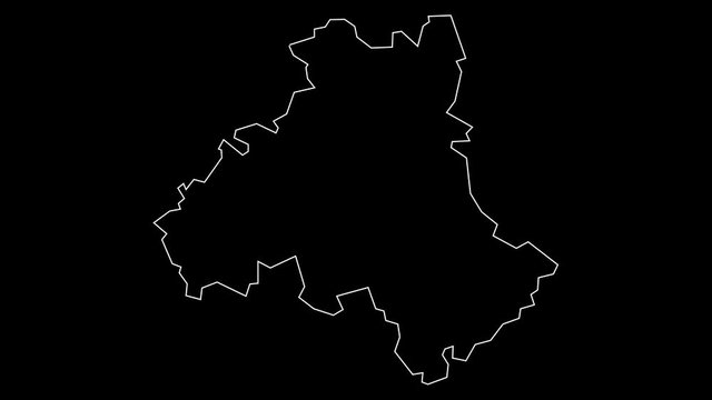 Heves Hungary map outline animation