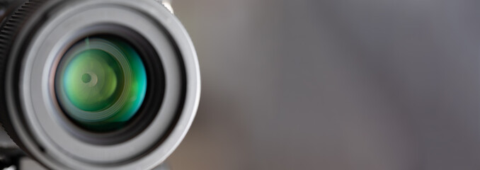 Front view of lens diaphragm, text space in the right side