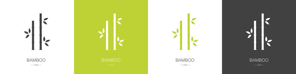 Set of bamboo logos. Collection. Modern style. Vector illustration
