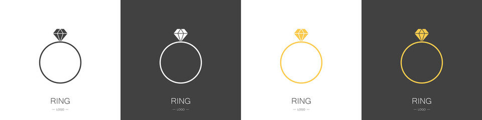 Set of logos rings. Collection. Modern style vector illustration.
