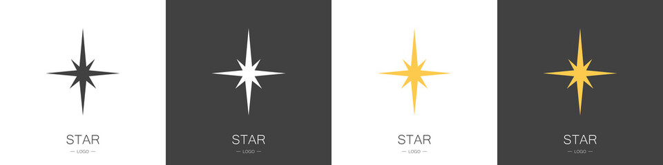 Set of logos stars. Collection. Modern style. Vector illustration