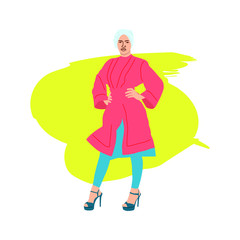 hijab women in fashion vector