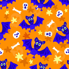Obraz na płótnie Canvas Bat. Vector pattern for Halloween, fabric, greeting cards, background.