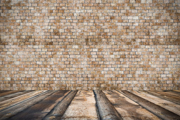 room with brick wall