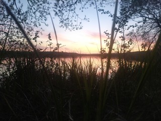 sunset on the river