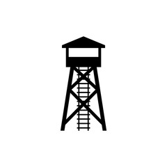 Watchtower vector icon on white background.