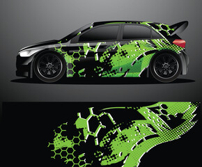 Rally car decal graphic wrap vector, abstract background