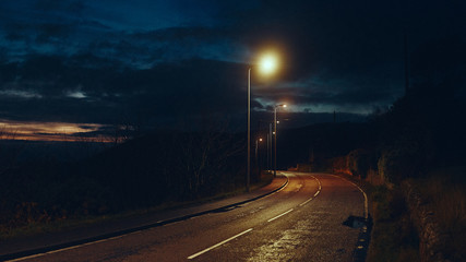 quiet road at night