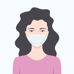 Woman wearing a protective mask