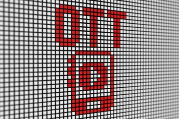 OTT text scoreboard blurred background 3d illustration