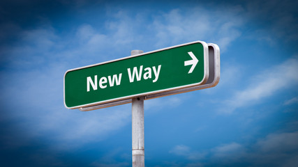Obraz premium Street Sign New Way
