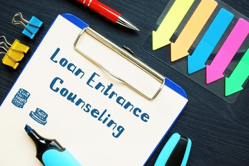 Financial concept meaning Loan Entrance Counseling with inscription on the piece of paper.