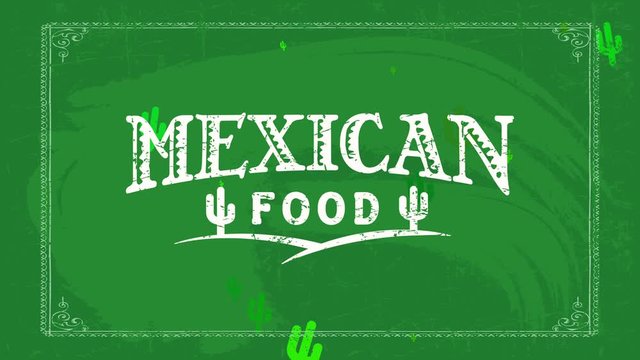mature western mexican aliment bistro tag idea with indigens fancy offset decorated with cactus over green blackboard