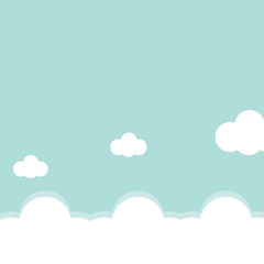 Sky clouds background, vector illustration