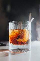 Whiskey in a glass cocktail, party alcohol