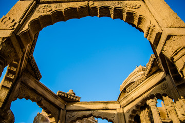 Obraz premium Sunset view at Bara bagh Jaisalmer, Rajasthan India 