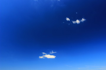 Obraz na płótnie Canvas Small clouds on clear blue sky