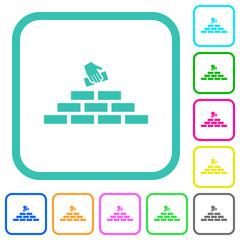 Building industry vivid colored flat icons