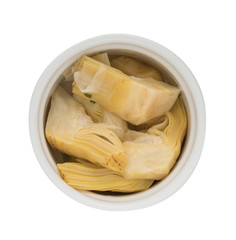 artichokes - appetizer of vegetables in olive oil. Homemade preserves as a side dish or aperitif