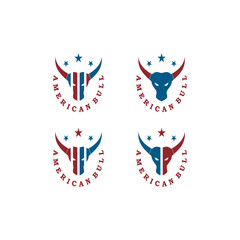 american bull horn logo vector design