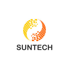abstract sun technology logo vector