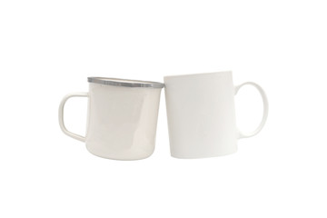 Toss of two glass mug blank white