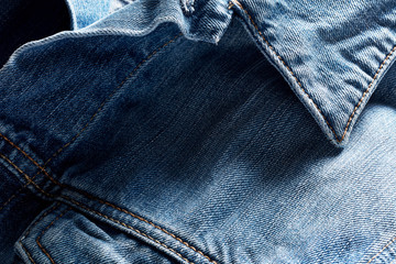 Denim or blue jean jacket collar