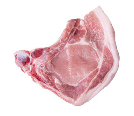 Sliced raw pork steak meat