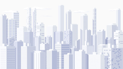 Naklejka premium High detailed panoramic vector cityscape.