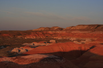 Fototapeta na wymiar evening in the red canyon, natural colors, asia