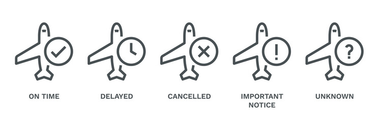 Flight Status Concept Icons.
