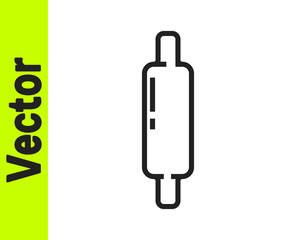 Black line Rolling pin icon isolated on white background. Vector