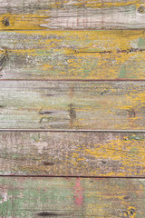 Shabby wood texture. Vintage wooden fence, desk surface. Natural color. Weathered timber, background. Green old  planks.