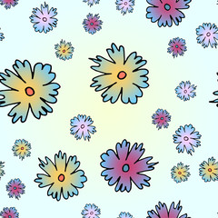 Fototapeta na wymiar Seamless pattern with colorful floral pattern.