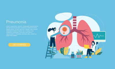 Pneumonia vector illustration concept template background can be use for presentation web banner UI UX landing page