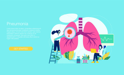 Pneumonia vector illustration concept template background can be use for presentation web banner UI UX landing page