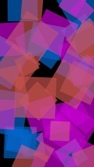 Multicolored translucent hexagons on dark background. Vertical image orientation. 3D illustration