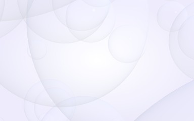Abstract white background. Backdrop with light transparent bubbles. 3D illustration