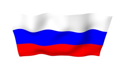 Waving flag of the Russian Federation. The National. State symbol of the Russia. 3D illustration