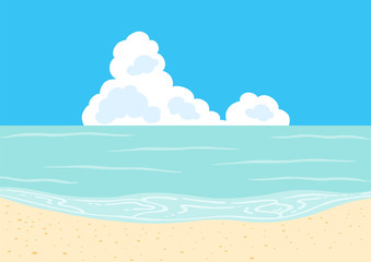 Fototapeta na wymiar 夏のビーチ　青空と入道雲