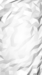 White abstract background. Lowpoly backdrop. Crumpled paper. 3D illustration