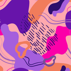 Creative colorful background with abstract patterns. Design for prints, posters, postcards, etc. Vector illustration. Seamless pattern