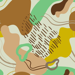 Creative colorful background with abstract patterns. Design for prints, posters, postcards, etc. Vector illustration. Seamless pattern