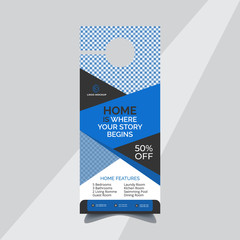Real Estate Door Hanger and modern Door hanger mockup Door hanger  template