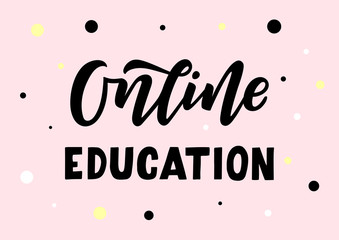 Online education hand drawn lettering